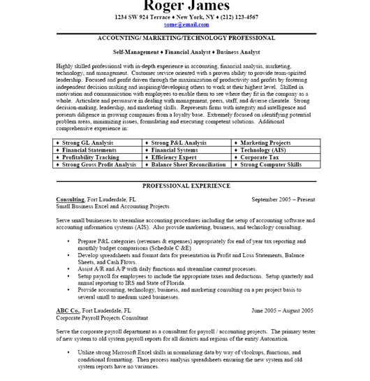 example of resume format. Business Resume Sample