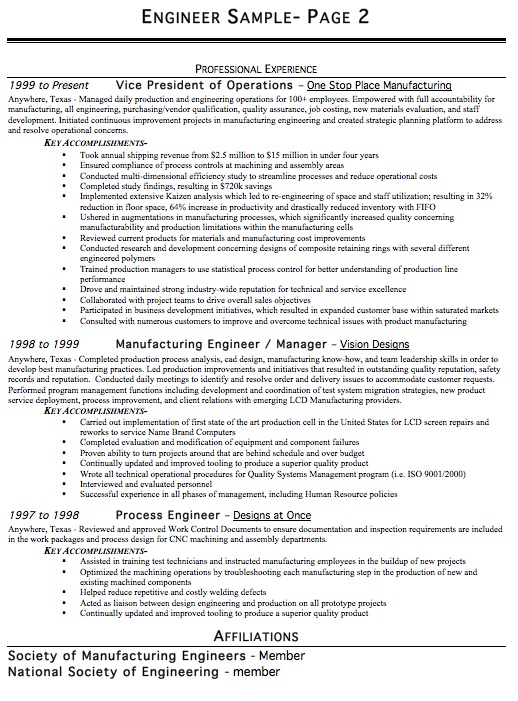 Resume engineer template