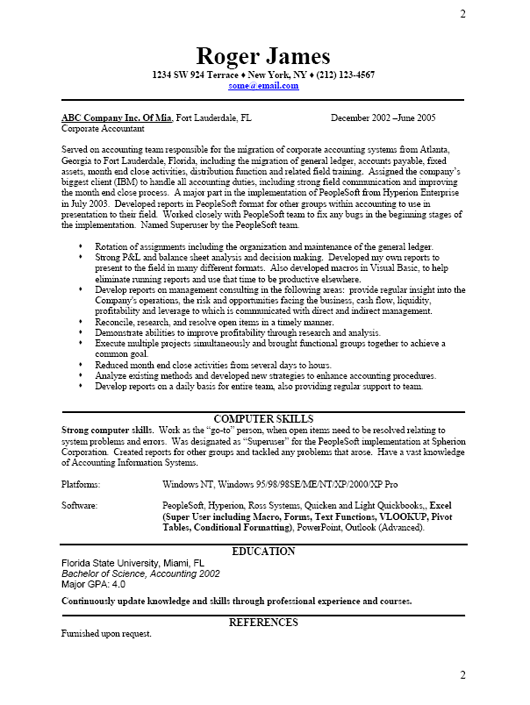 Business Resume Format Professional Business Resume Sample Page 2