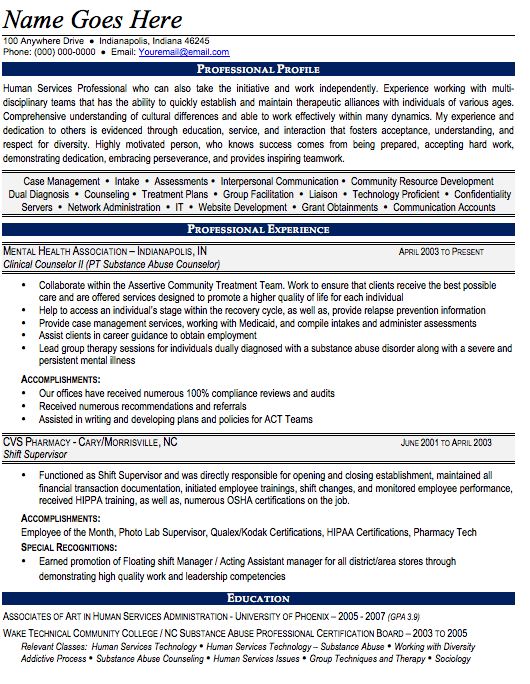 Counselor Resume Sample Page 1 Professional Substance Abuse Counselor Resume Sample
